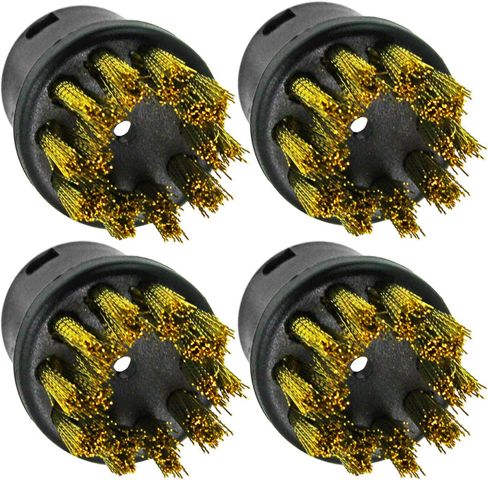 Nylon + Brass Wire Brush Tool Nozzles for Karcher Steam Cleaners (Pack of 8)
