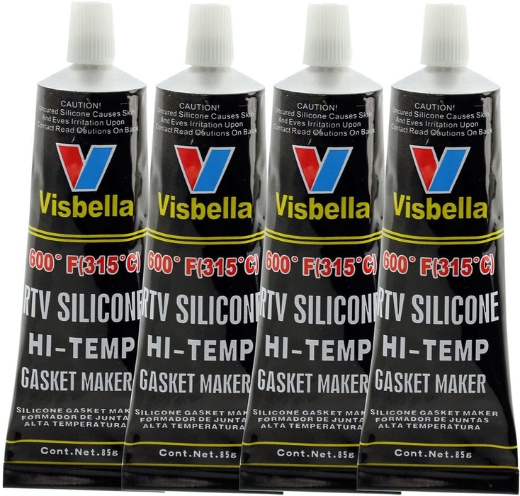 Visbella Silicone Engine Repair Gasket Seal Maker High Temperature Heat Resistant from -80ºF to 600ºF (Black, Pack of 4)