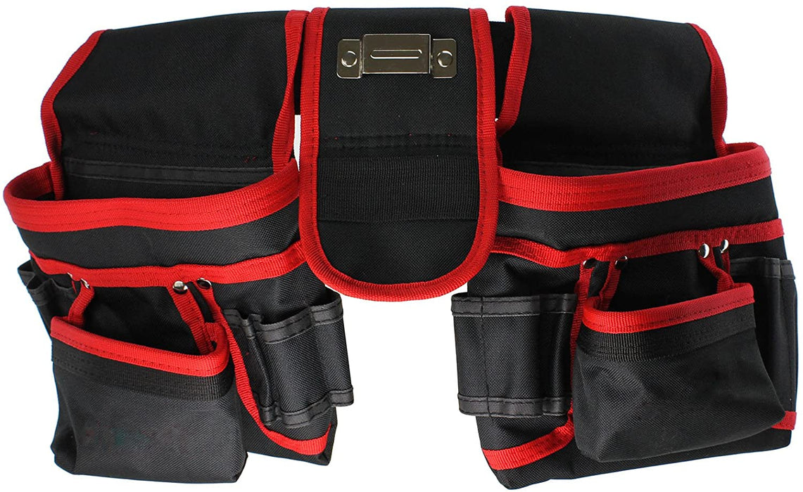 Double Tool Belt 20 Pocket Joiners Carpenter Builder Screwdriver Pouch + Goggles