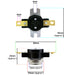 Detailed measurements for Shower Switches for MIRA Elite Sport Go Jump Vie Thermal Cut Out Fuse TOC 1736.436 (Pack of 2)