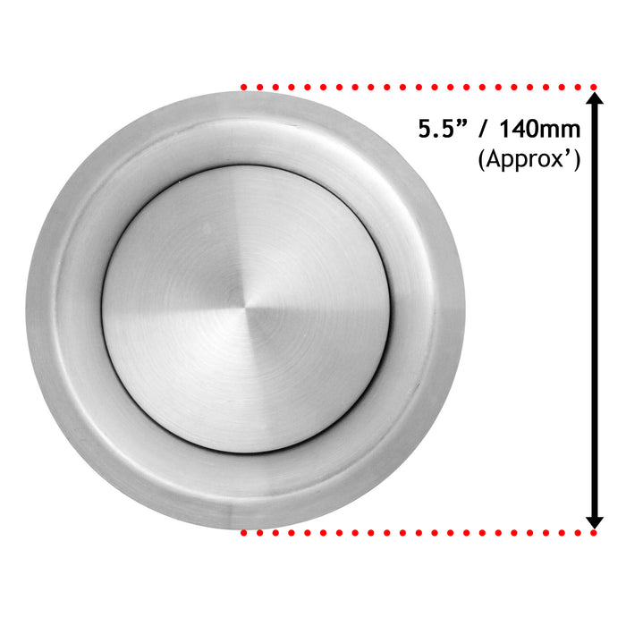 Stainless Steel Round Ceiling Extractor Exhaust / Supply Wall Vent (4" / 100mm)
