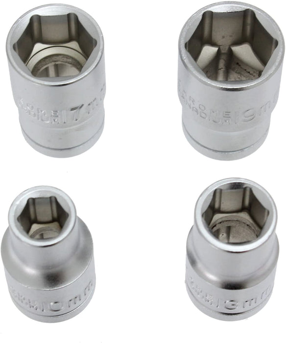 Extendable Wheel Nut Socket Wrench Power Bar 17mm 19mm + 18" Tyre Iron + Socket Set (10mm, 13mm, 17mm & 19mm)