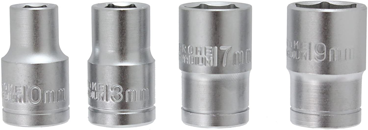 Extendable Wheel Nut Socket Wrench Power Bar 17mm 19mm + 18" Tyre Iron + Socket Set (10mm, 13mm, 17mm & 19mm)