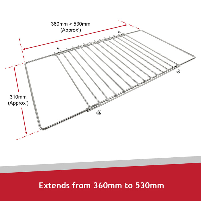 BBQ Adjustable Grill Shelf Rack Extendable Screw Fix Arms Barbecue Grid