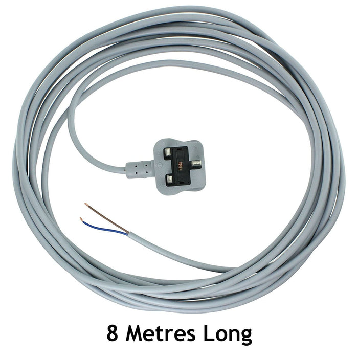 Mains Cable for HOOVER Vacuum Cleaner Hoover Lead Grey 8M Replacement