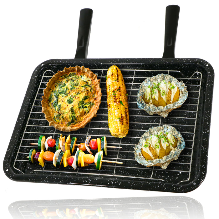 Large Grill Pan, Rack & Dual Detachable Handles for TRICITY BENDIX Oven Cookers