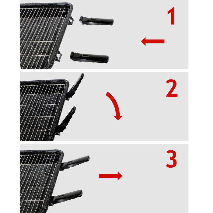 UNIVERSAL Large Grill Pan, Rack & Dual Detachable Handles for Oven Cookers 420x300mm