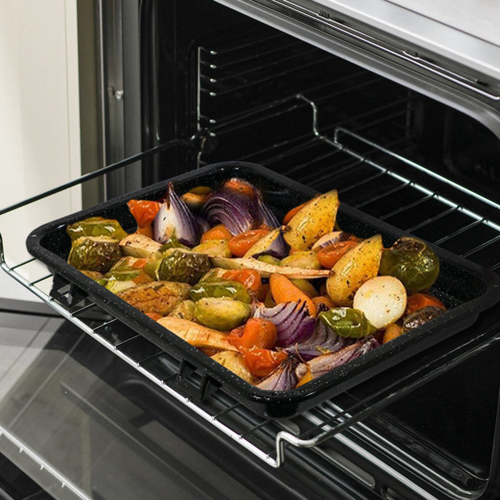 UNIVERSAL Large Grill Pan, Rack & Dual Detachable Handles for Oven Cookers 420x300mm