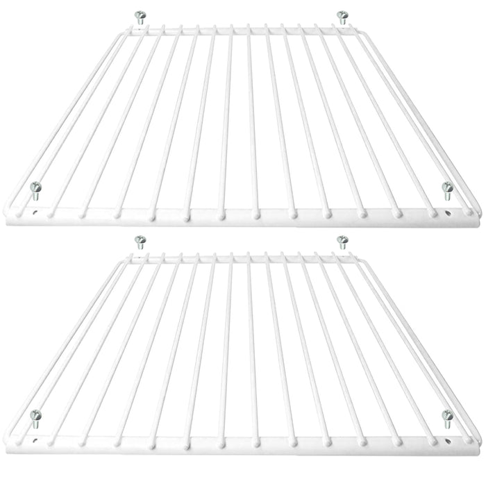 Fridge Shelf for SMEG White Plastic Coated Adjustable Freezer Rack Extendable Arms (Pack of 2)