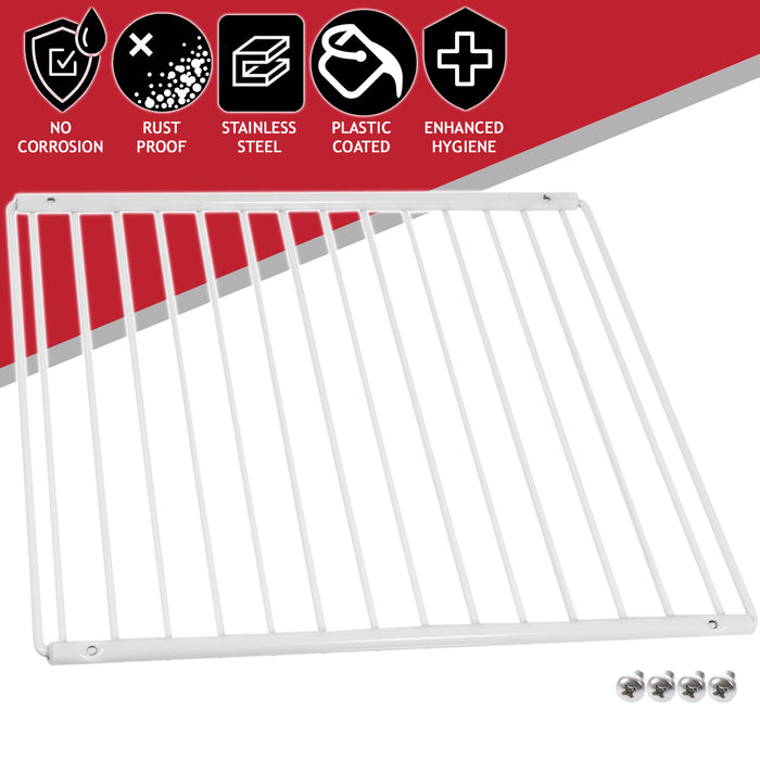 Fridge Shelf for LEC Adjustable Plastic Coated White Extendable Shelves (Pack of 2)