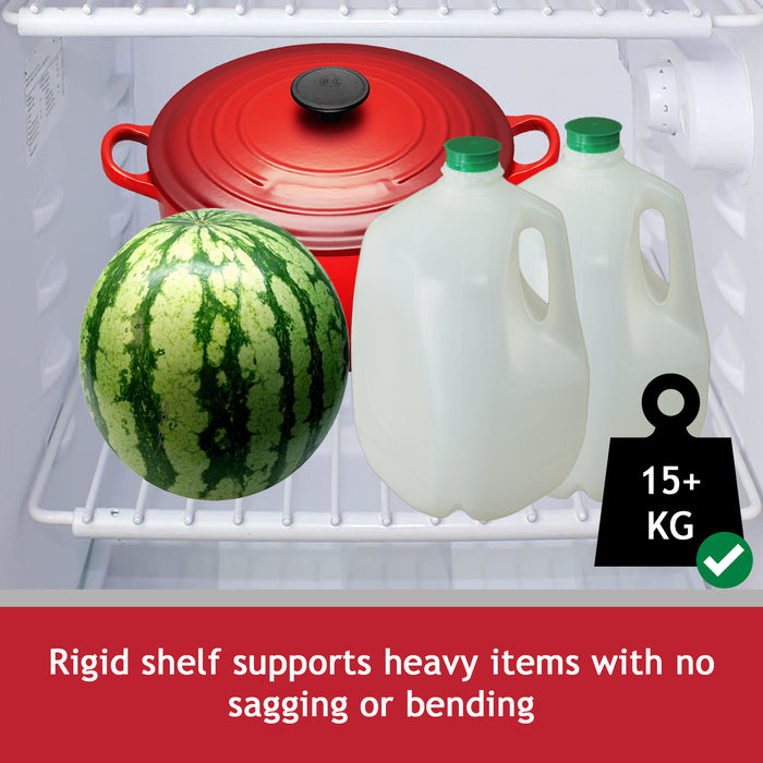 Universal Fridge Shelf Adjustable Plastic Coated White Extendable Shelves (Pack of 2)