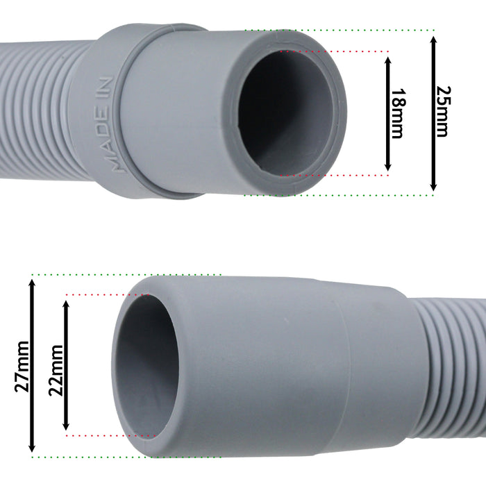 Fill Water Pipe Drain Hose Extension Outlet Kit for BEKO BELLING NEW WORLD LEISURE Washing Machine 2.5m