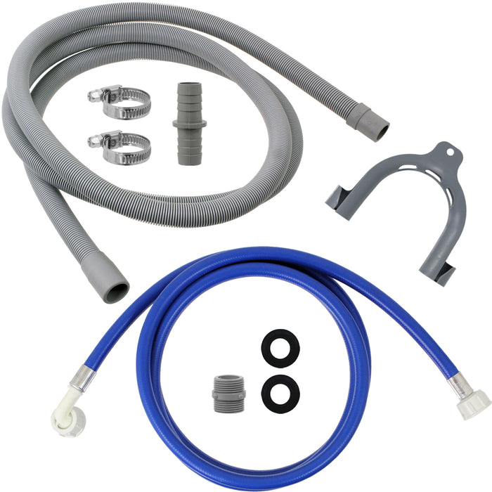 Fill Water Pipe Drain Hose Extension Outlet Kit for SMEG MIELE SAMSUNG Dishwasher 2.5m