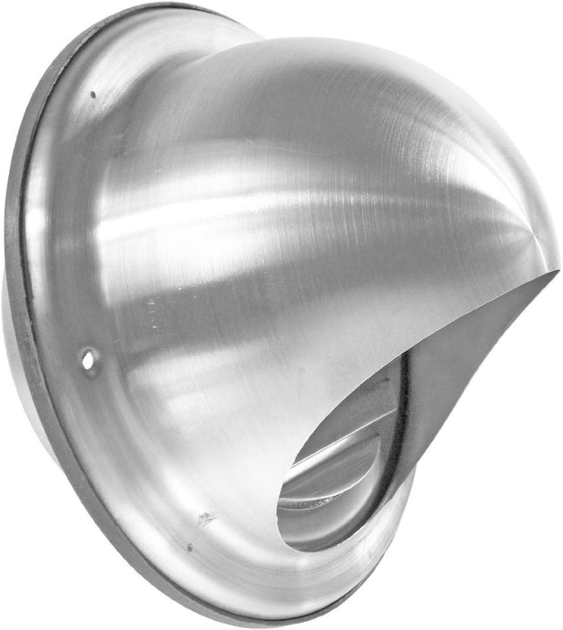 Stainless Steel Round Bull Nosed External Extractor Wall Vent Outlet with Insect Mesh Grille (6" / 150mm)