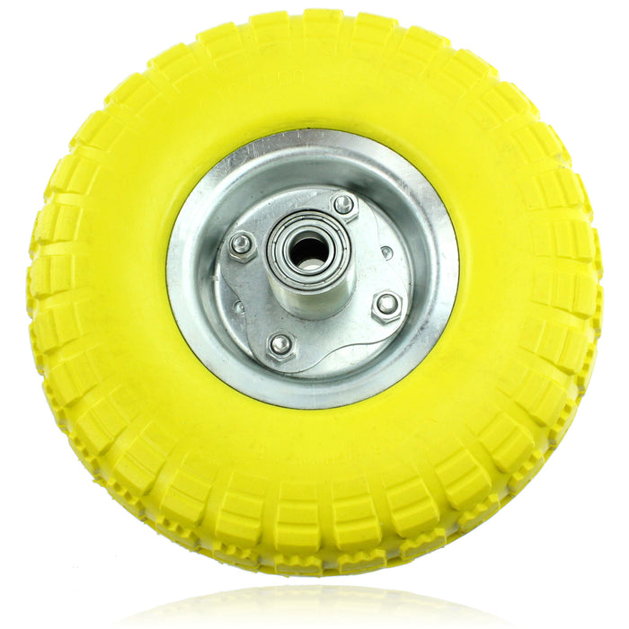 10" Solid Wheelbarrow Wheel Tubeless Barrow Tyre Burst & Puncture Proof Spare x 2