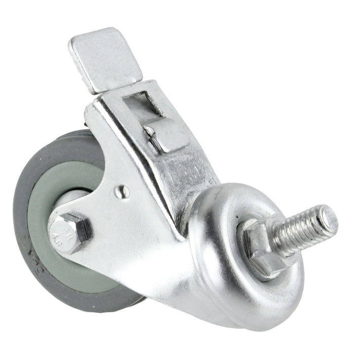 Universal 50mm M10 Threaded Castor Wheels Swivel Braked Non-Marking Caster (Pack of 4 + Bolts)