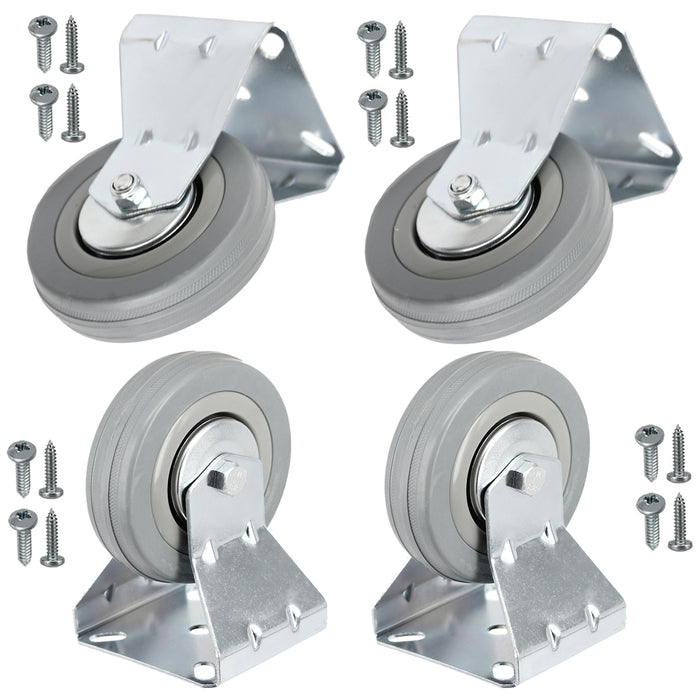 Caster Wheels Fixed Plate 100mm Castor for Fridge Freezer Chiller x 4 + Screws