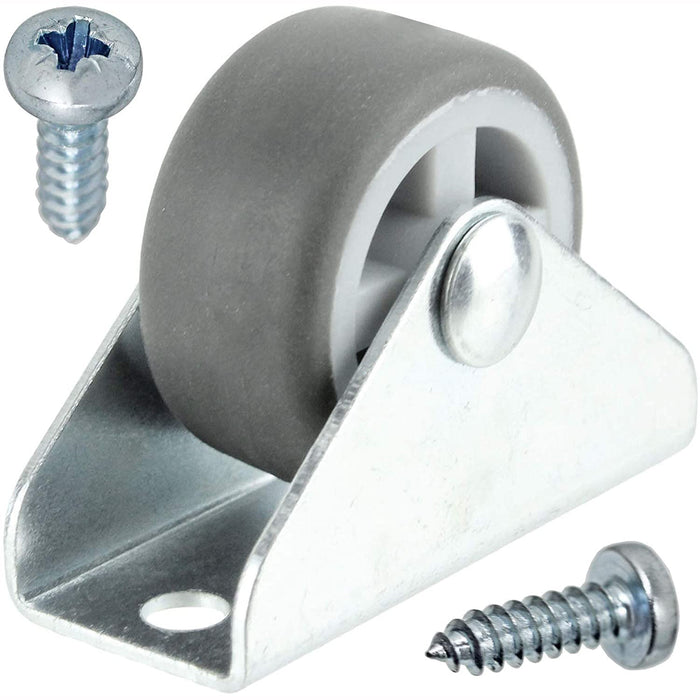 Castor Wheel Caster Wheels 32mm 1'' Mini + Screws Divan Bed Drawer Cabinet x 2