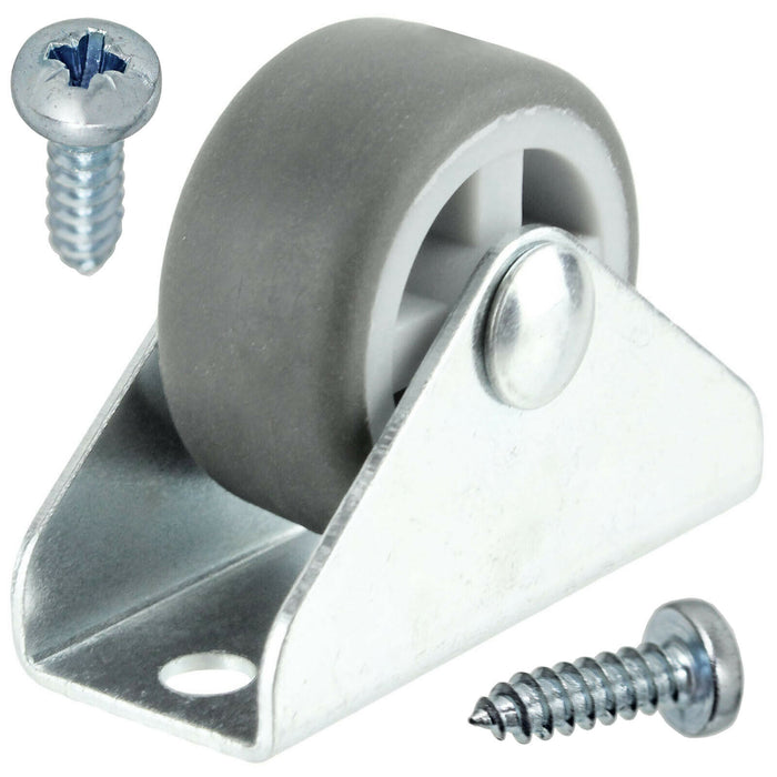 Castor Wheel Trolley Wheels Caster 32mm 1'' Mini + Screws Rubber Fixed x 4