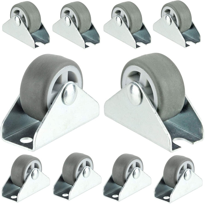 Castor Wheel Caster Wheels 32mm 1'' Mini + Screws Divan Bed Drawer Cabinet x 10