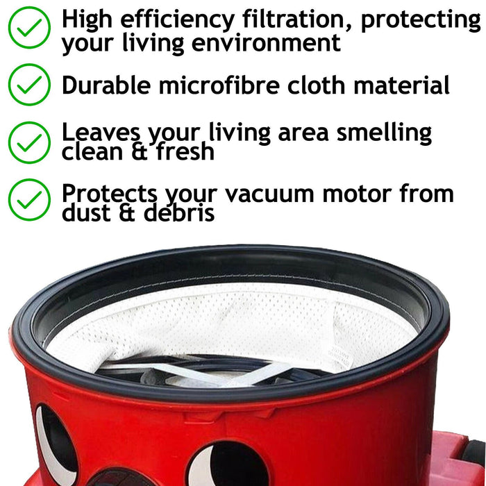 Filter & Reusable Bag for Numatic Henry Hetty James + 10 Fresheners