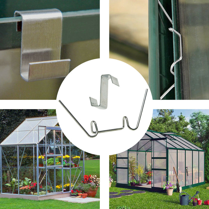 Greenhouse W + Z Clips Spring Wire Glazing Fixing Clamp Overlap Clip Pack of 100