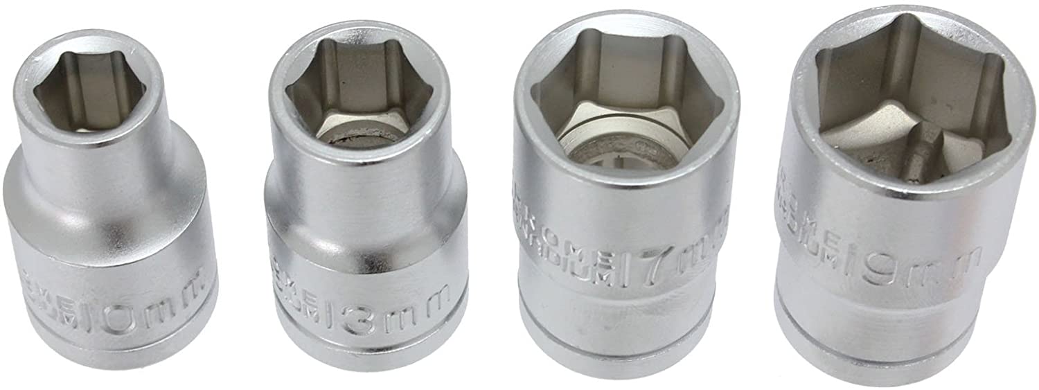 1/2" Drive Breaker Bar Wheel Balance Flexi Socket Head + 18" Tyre Iron + Socket Set (10mm, 13mm, 17mm & 19mm)