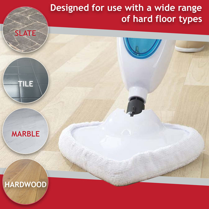 Microfibre Cloth Cover Pads for Pifco 6in1 10in1 12in1 PS001 Steam Cleaner Mop (Pack of 8)