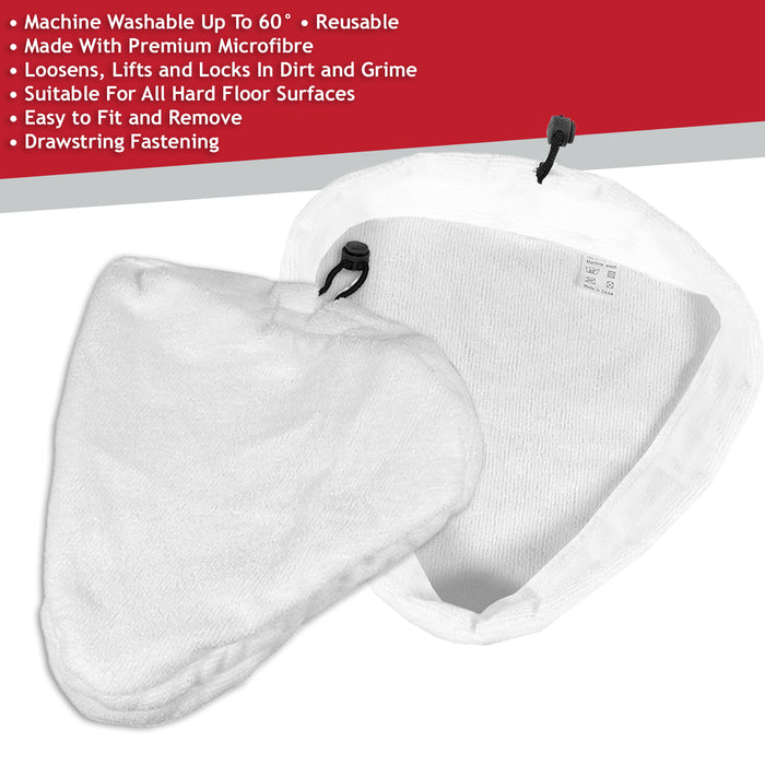 Universal Microfibre Cloth Cover Pads for Steam Cleaner Mop (Pack of 2)
