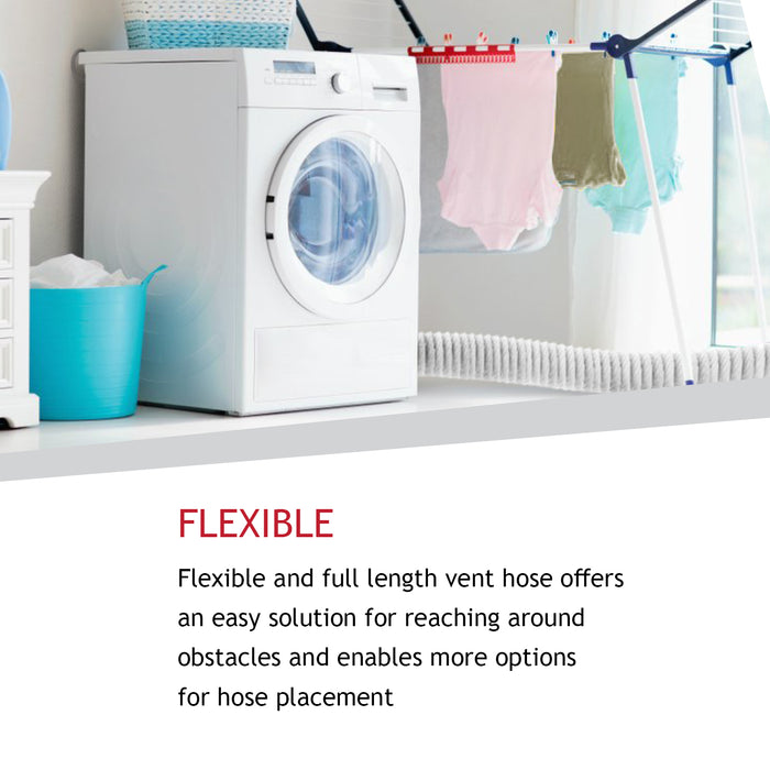 Extra Long Vent Hose & Screw Clips Kit for Bosch Tumble Dryer (6 Metre, 100mm Diameter)