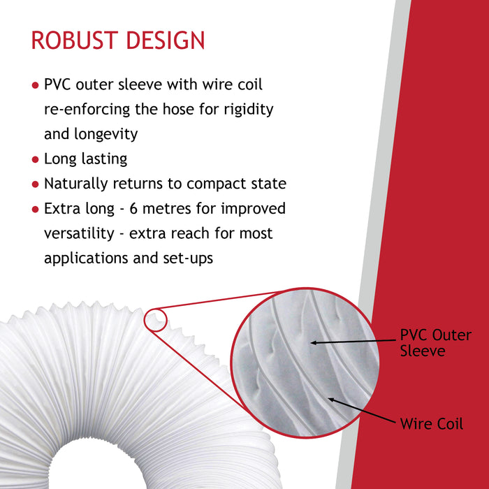 Extra Long Condenser Vent Hose Pipe for Servis Vented Tumble Dryer (6m / 4")