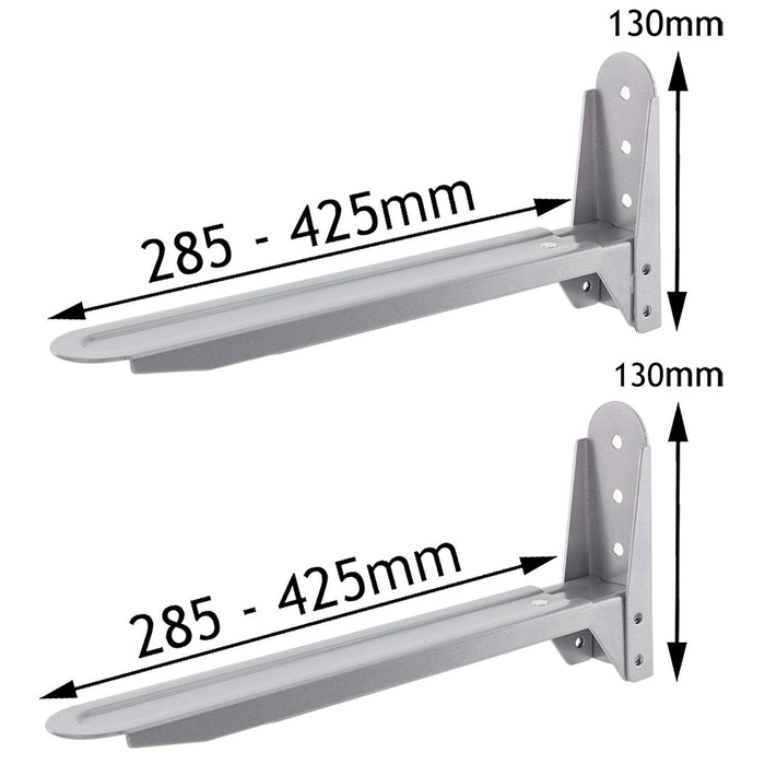 Universal Silver Microwave Wall Mount Brackets x 2