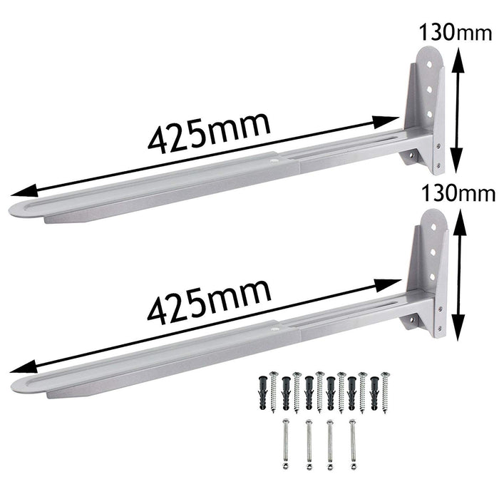 Universal Silver Microwave Wall Mount Brackets x 2