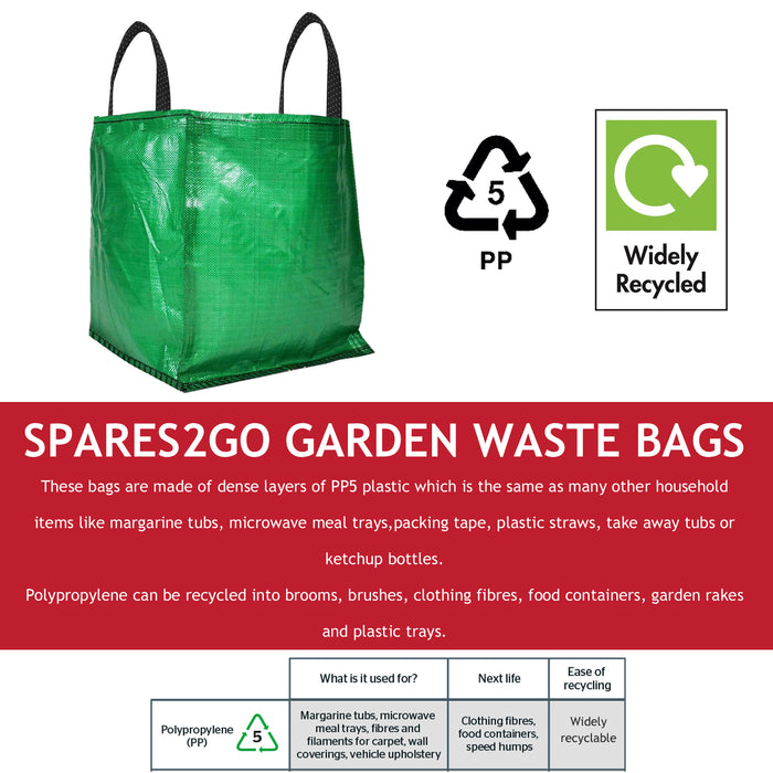 Large Garden Waste Recycling Tip Bags Heavy Duty Non Tear Woven Plastic Sack