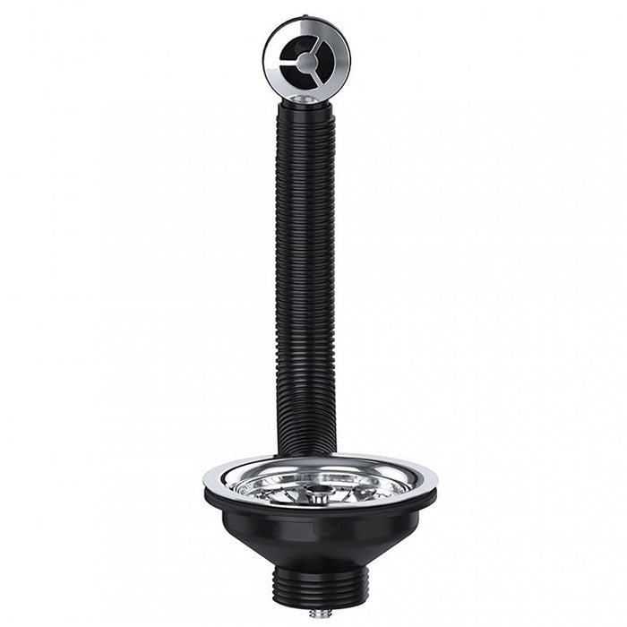 Sink Strainer Basket Round Overflow Waste Drain Plug Chrome Plated Stainless Steel Kitchen Bathroom Basin (40mm, 1 1/2")