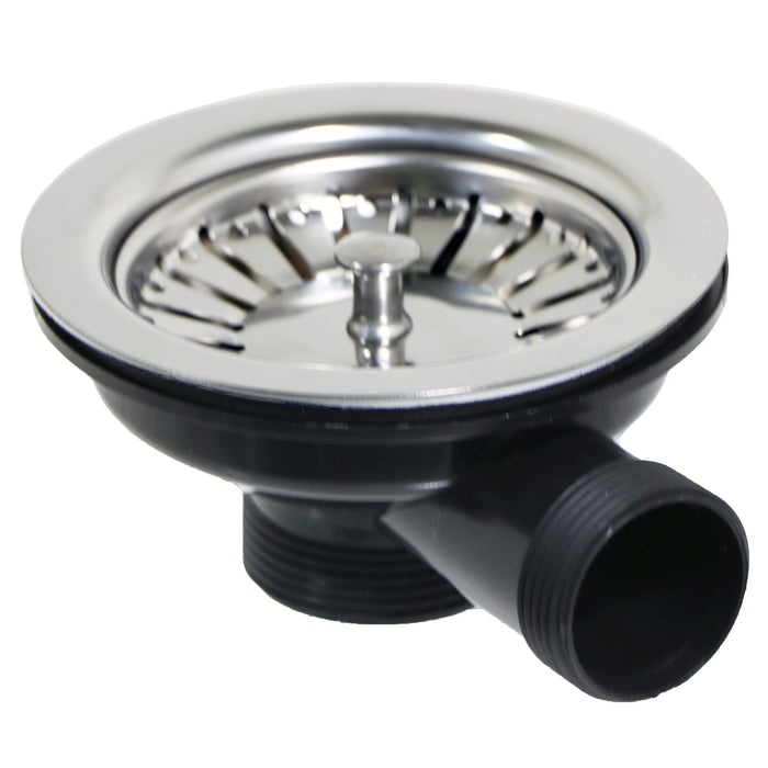 Sink Strainer Basket Round Overflow Waste Drain Plug Chrome Plated Stainless Steel Kitchen Bathroom Basin (40mm, 1 1/2")