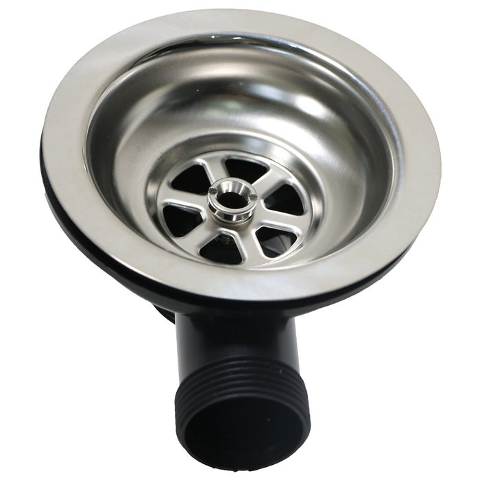 Sink Strainer Basket Round Overflow Waste Drain Plug Chrome Plated Stainless Steel Kitchen Bathroom Basin (40mm, 1 1/2")