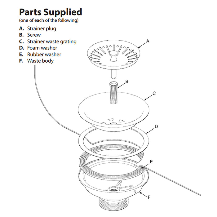 Sink Strainer Basket Waste Drain Plug Chrome Plated Stainless Steel Kitchen Bathroom Basin (40mm, 1 1/2")