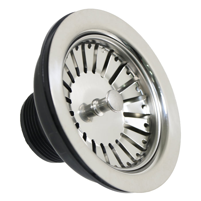 Sink Strainer Basket Waste Drain Plug Chrome Plated Stainless Steel Kitchen Bathroom Basin (40mm, 1 1/2")