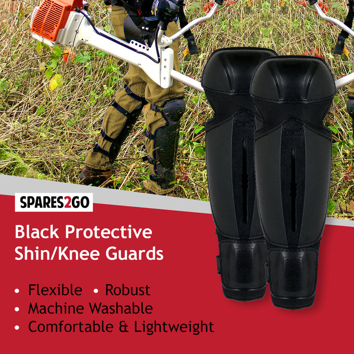 Knee & Shin Guards for Brushcutter / Rotavator (One Size, Black)