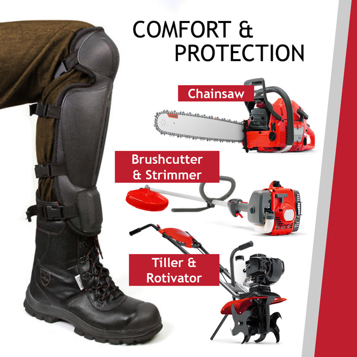 Knee & Shin Guards for Chainsaw (One Size, Black)