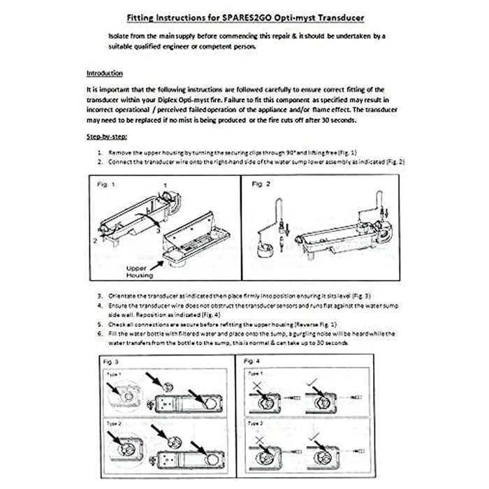 Opti-Myst Electric Fire Transducer Glass Disk for DIMPLEX M-011B M011B