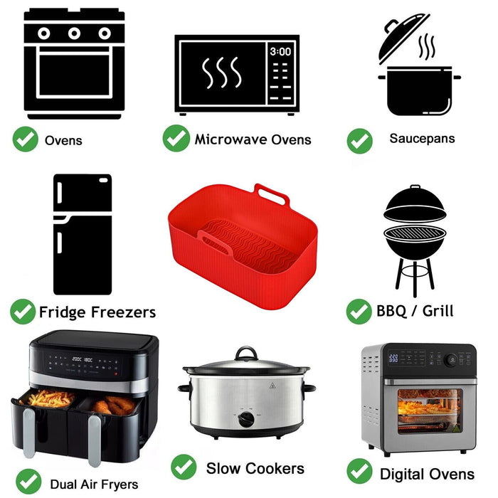 Basket for SALTER Air Fryer EK4548 EK4750 EK5196 Drawer Liner Silicone Pot