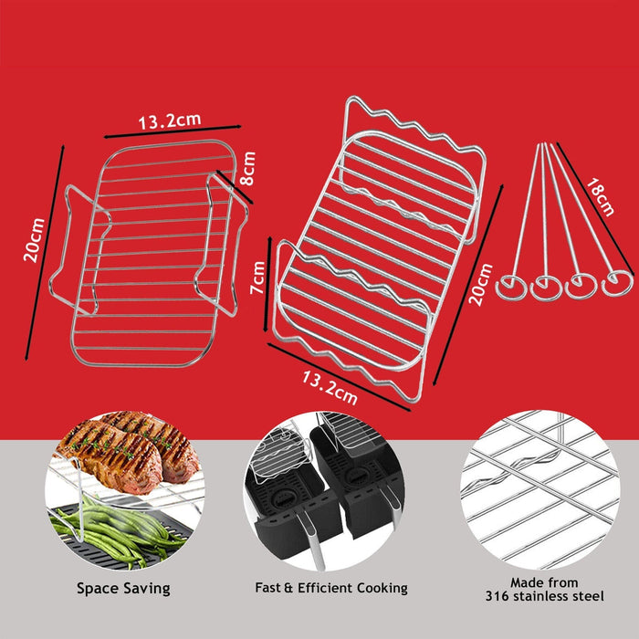 Basket Racks for Keplin 9L Dual Zone Air Fryer Drawer Liner Pot Shelf Set