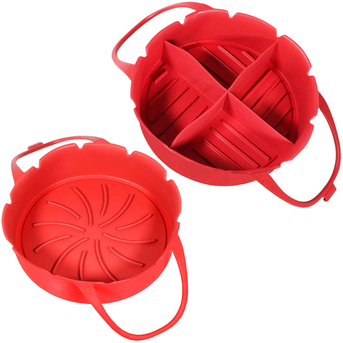 Air Fryer Basket Liner Silicone Pot Mat Non-Stick Multi Cooker Round Tray Set