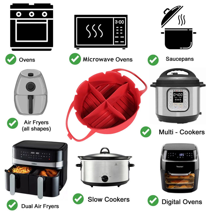 Basket Liner for INSTANT Vortex 3.8L 5.7L Air Fryer Silcone Non-Stick Mat Red