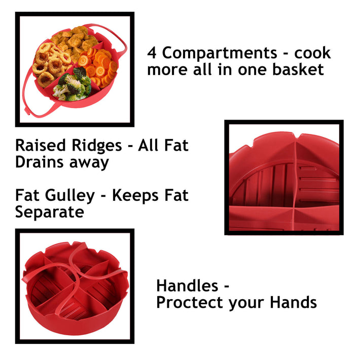 Air Fryer Basket Liner Silicone Pot Mat Non-Stick Frying Multi Cooker Round Tray