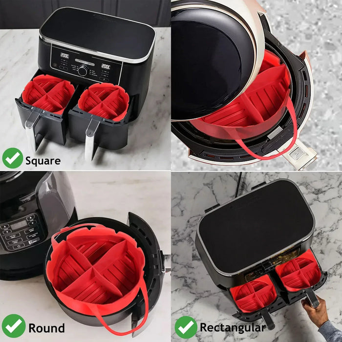 Basket Liner for COSORI 3.5 3.8 4.7 5.5 L Air Fryer Silcone Non-Stick Set Red