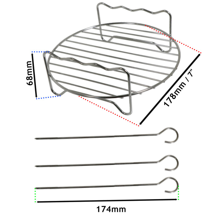 Rack for Tefal Easy Fry Compact EY101827 EY301840 Air Fryer Round Shelf 7"