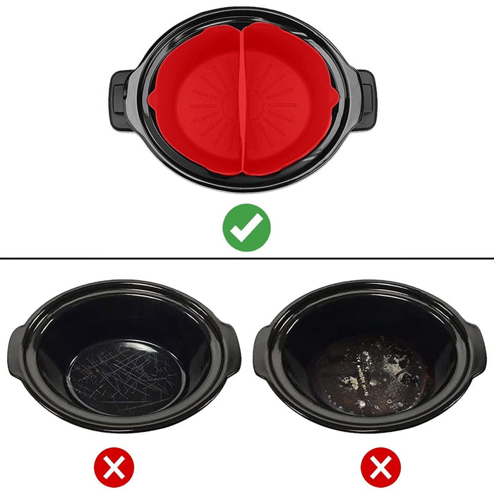 Liner for Cookworks Slow Cooker Basket Silicone Protector Divider Round 3.5L 5.5L 6.5L